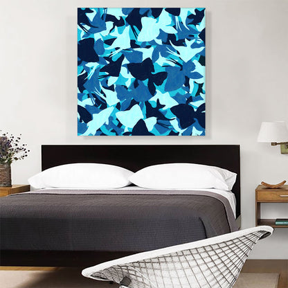 Blue Black Navy Baby Camo Camouflage Gold Sea Fish Pattern