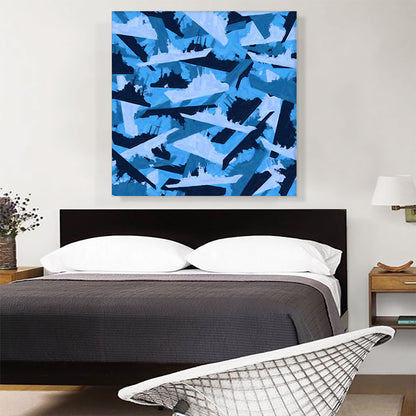 Blue Camo Camouflage Navy Battleship Pattern