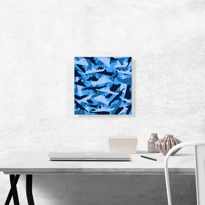 Blue Camo Camouflage Navy Battleship Pattern
