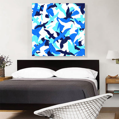 Blue White Bird Dove Camo Camouflage Pattern