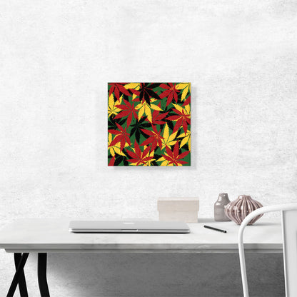 Green Yellow Black Camo Cannabis Pot Camouflage Weed Leaf Marijuana Pattern