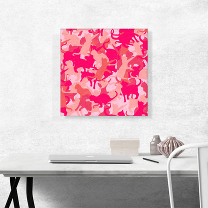 Light Pink Camo Camouflage Cat Kitten Pattern