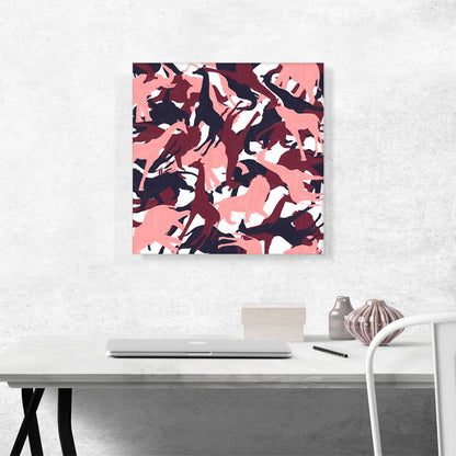 Maroon Pink Black Camo Camouflage Wild Jungle Animals Pattern