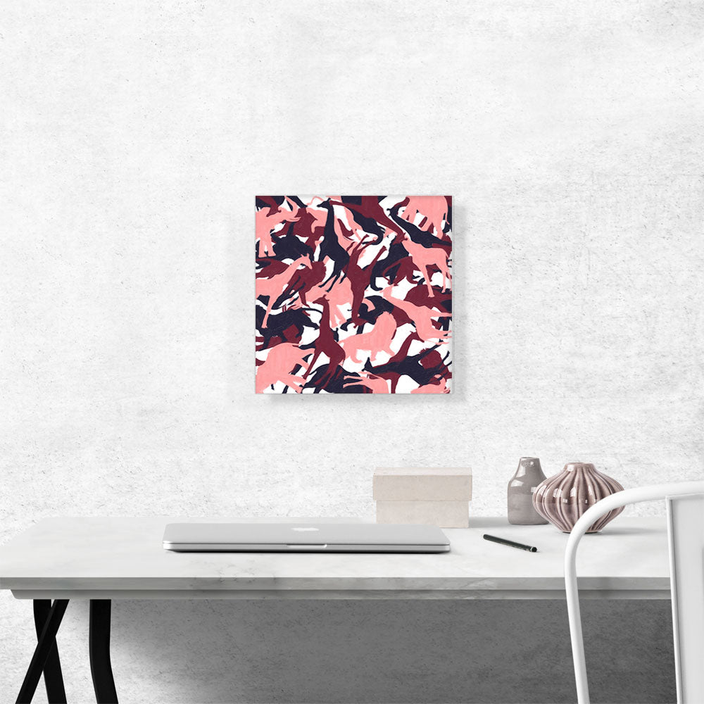 Maroon Pink Black Camo Camouflage Wild Jungle Animals Pattern
