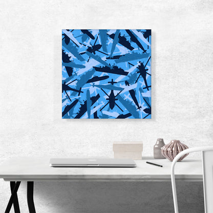 Navy Army Baby Blue Black Camo Camouflage Pattern