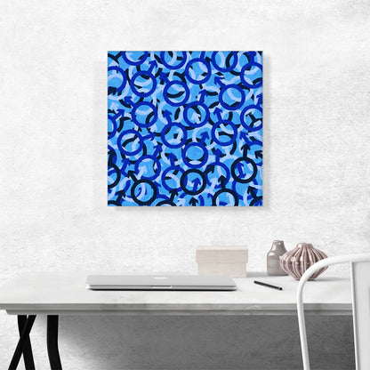 Navy Baby Blue Black Camo Camouflage Male Symbol Pattern