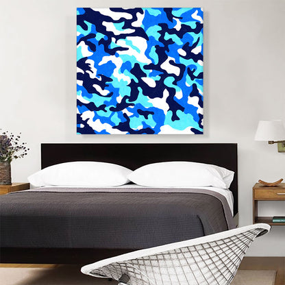 Navy Blue Baby White Teal Camo Camouflage Pattern