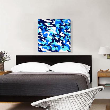 Navy Blue Baby White Teal Camo Camouflage Pattern