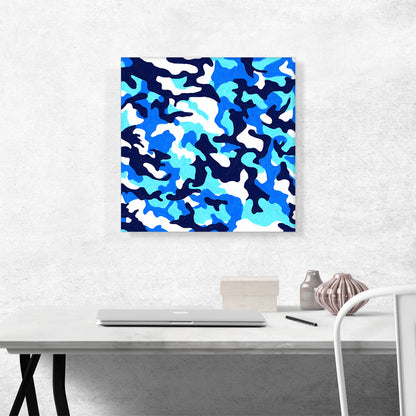 Navy Blue Baby White Teal Camo Camouflage Pattern