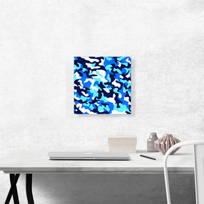 Navy Blue Baby White Teal Camo Camouflage Pattern