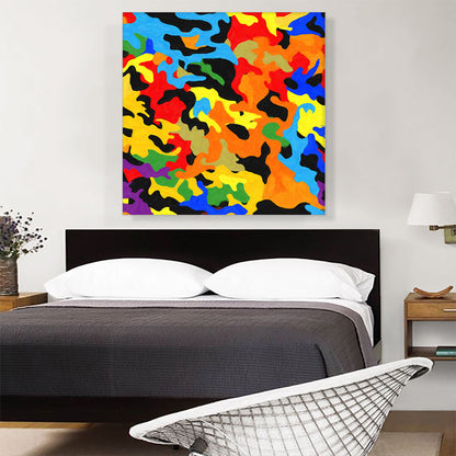 Orange Yellow Blue Green Red Camo Camouflage Spot Pattern
