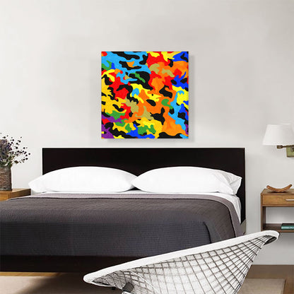 Orange Yellow Blue Green Red Camo Camouflage Spot Pattern
