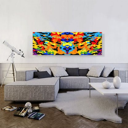 Orange Yellow Blue Green Red Camo Panoramic Camouflage Spot Pattern