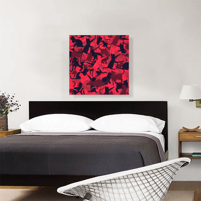 Pink Maroon Black Camo Camouflage Cat Kitten Pattern