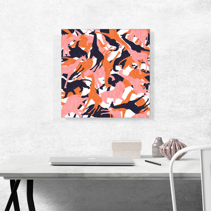 Pink Orange Black Camo Camouflage Wild Jungle Animals Pattern