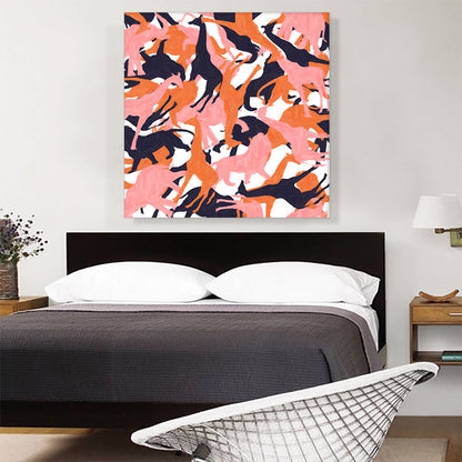 Pink Orange Black Camo Camouflage Wild Jungle Animals Pattern