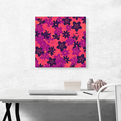 Pink Peach Purple Black Camo Camouflage Flowers Pattern