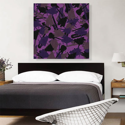 Purple Black Camo Camouflage Musical Instruments Piano Pattern