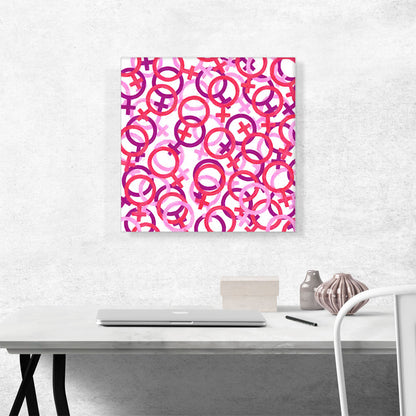 Purple Light Pink Camo Camouflage Female Symbol Pattern
