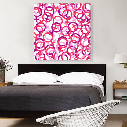 Purple Light Pink Camo Camouflage Female Symbol Pattern