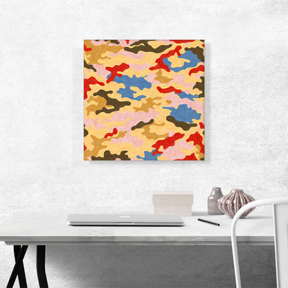 Red Brown Olive Green Pink Camo Camouflage Pattern