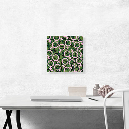 Army Green Black Pink Camo Camouflage Female Symbol Pattern