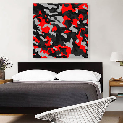Red Dark Gray Black Camo Camouflage Pattern