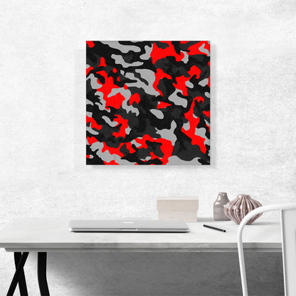 Red Dark Gray Black Camo Camouflage Pattern