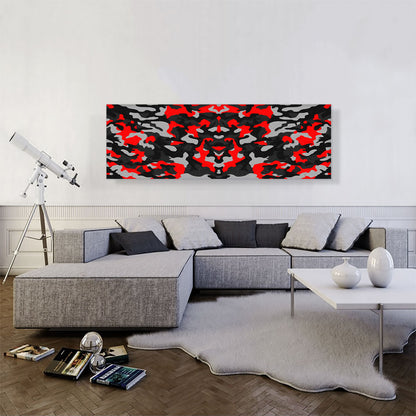 Red Dark Gray Black Camo Panoramic Camouflage Pattern