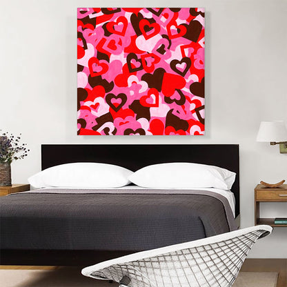 Red Pink White Camo Camouflage Heart Pattern