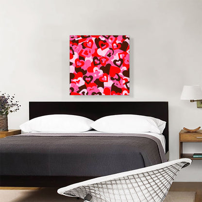 Red Pink White Camo Camouflage Heart Pattern