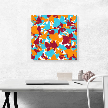 Teal Orange Maroon Camo Camouflage Gold Sea Fish Pattern