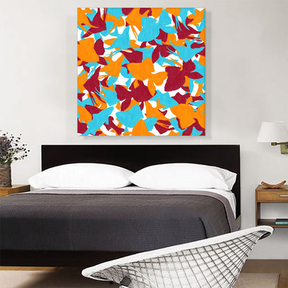 Teal Orange Maroon Camo Camouflage Gold Sea Fish Pattern