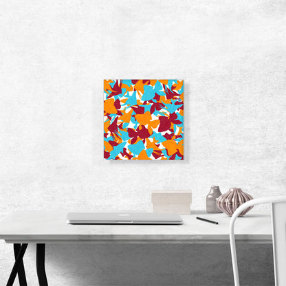 Teal Orange Maroon Camo Camouflage Gold Sea Fish Pattern