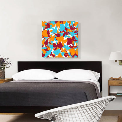 Teal Orange Maroon Camo Camouflage Gold Sea Fish Pattern