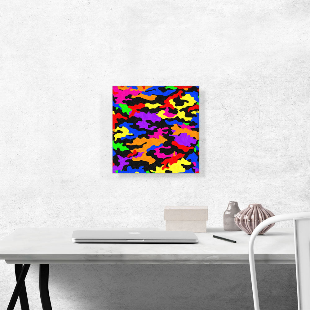 Yellow Black Orange Blue Green Camo Camouflage Spot Pattern