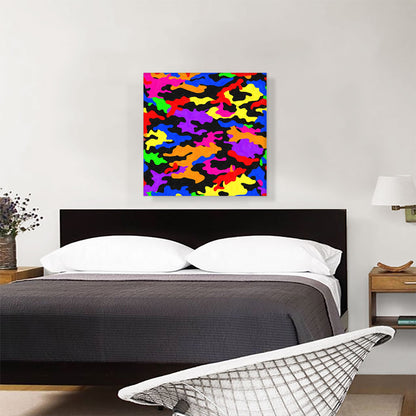 Yellow Black Orange Blue Green Camo Camouflage Spot Pattern