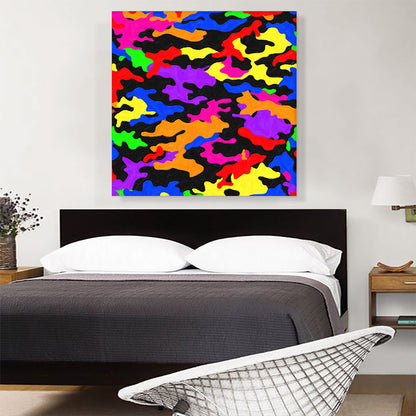 Yellow Black Orange Blue Green Camo Camouflage Spot Pattern