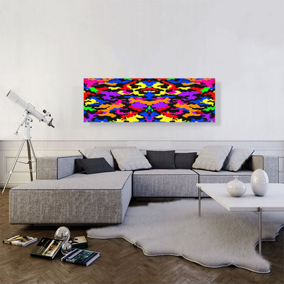 Yellow Black Orange Blue Green Camo Panoramic Camouflage Spot Pattern