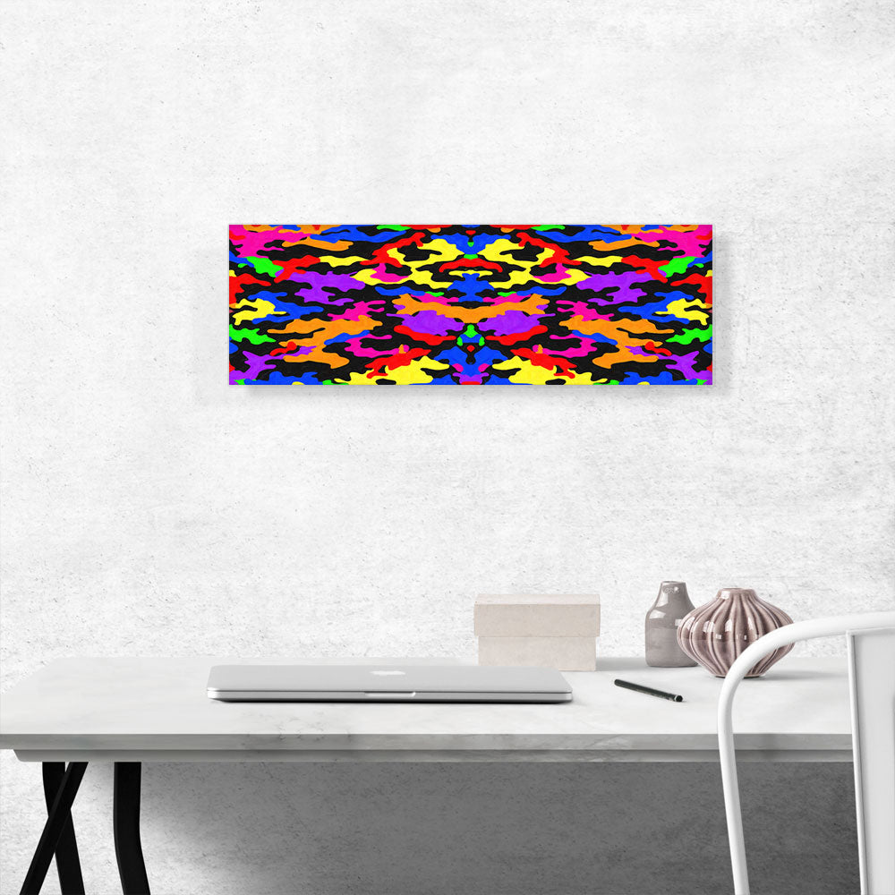 Yellow Black Orange Blue Green Camo Panoramic Camouflage Spot Pattern