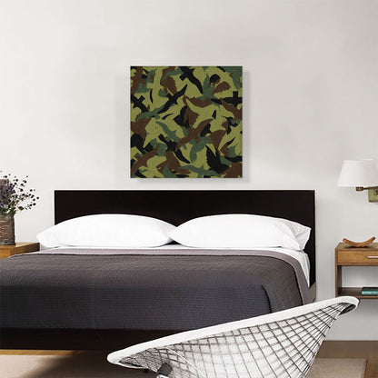 Army Green Brown Black Camo Camouflage Bird Pattern