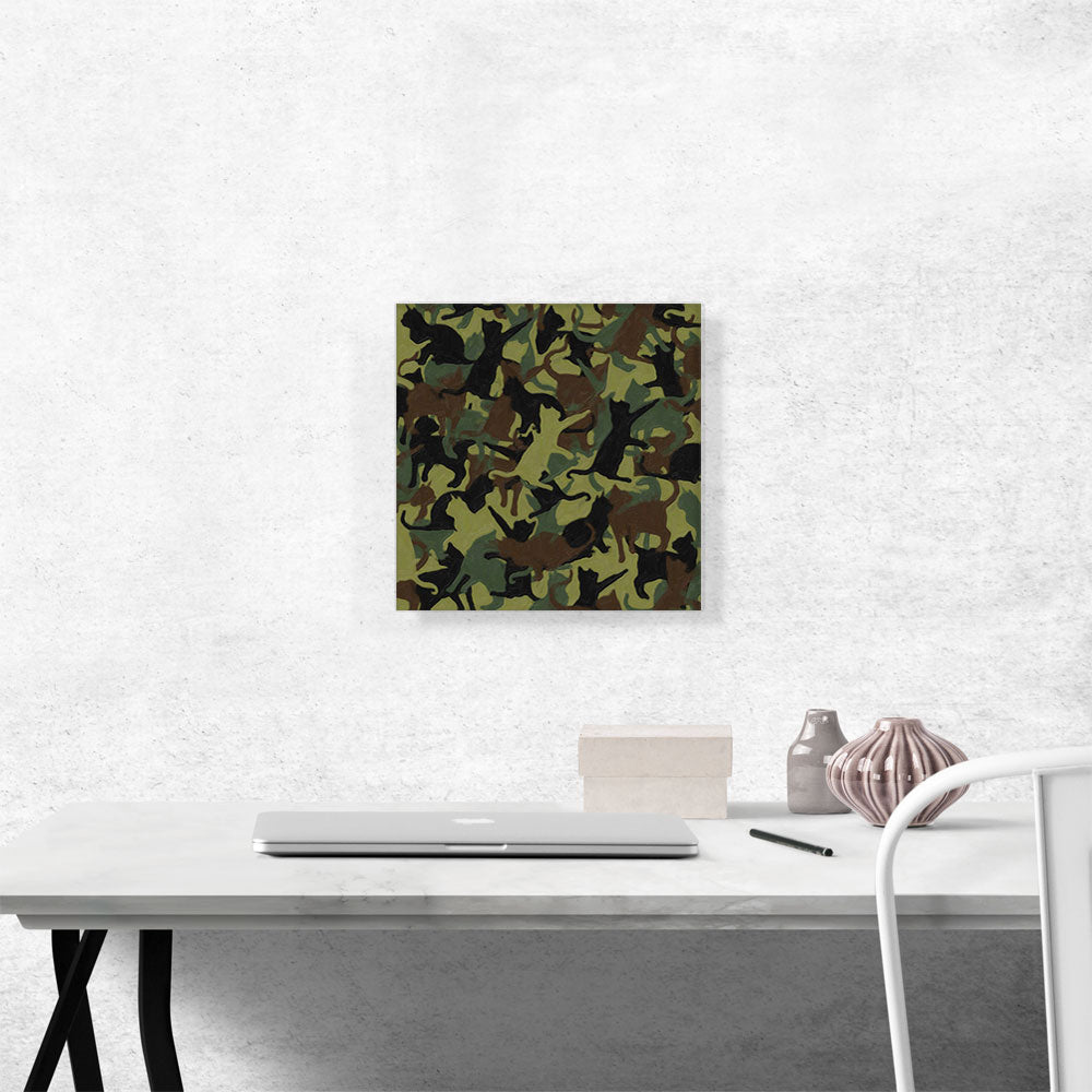 Army Green Brown Black Camo Camouflage Cat Kitten Pattern