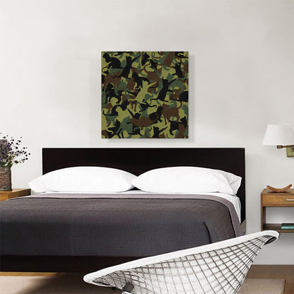 Army Green Brown Black Camo Camouflage Cat Kitten Pattern