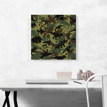 Army Green Brown Black Camo Camouflage Dinosaur T Rex Pattern