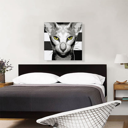 Oriental Shorthair Cat Breed Greyscale