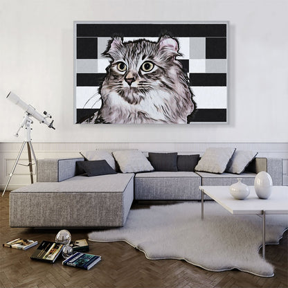 American Curl Cat Breed Geometric