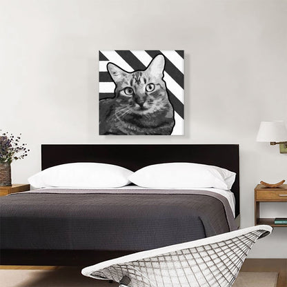 American Wirehair Cat Breed Greyscale