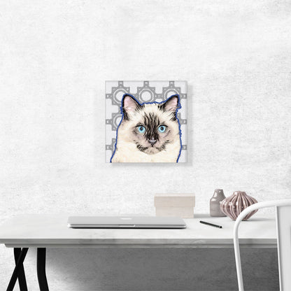 Balinese Cat Breed Blue Outline