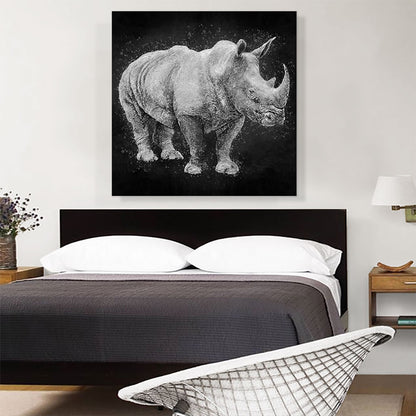 Black Rhinoceros Rhino Africa Black White