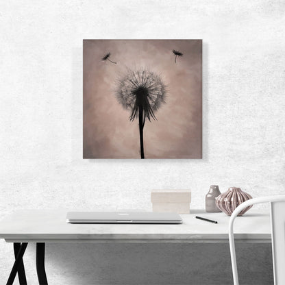 Dandelion Flower Plant Black Beige